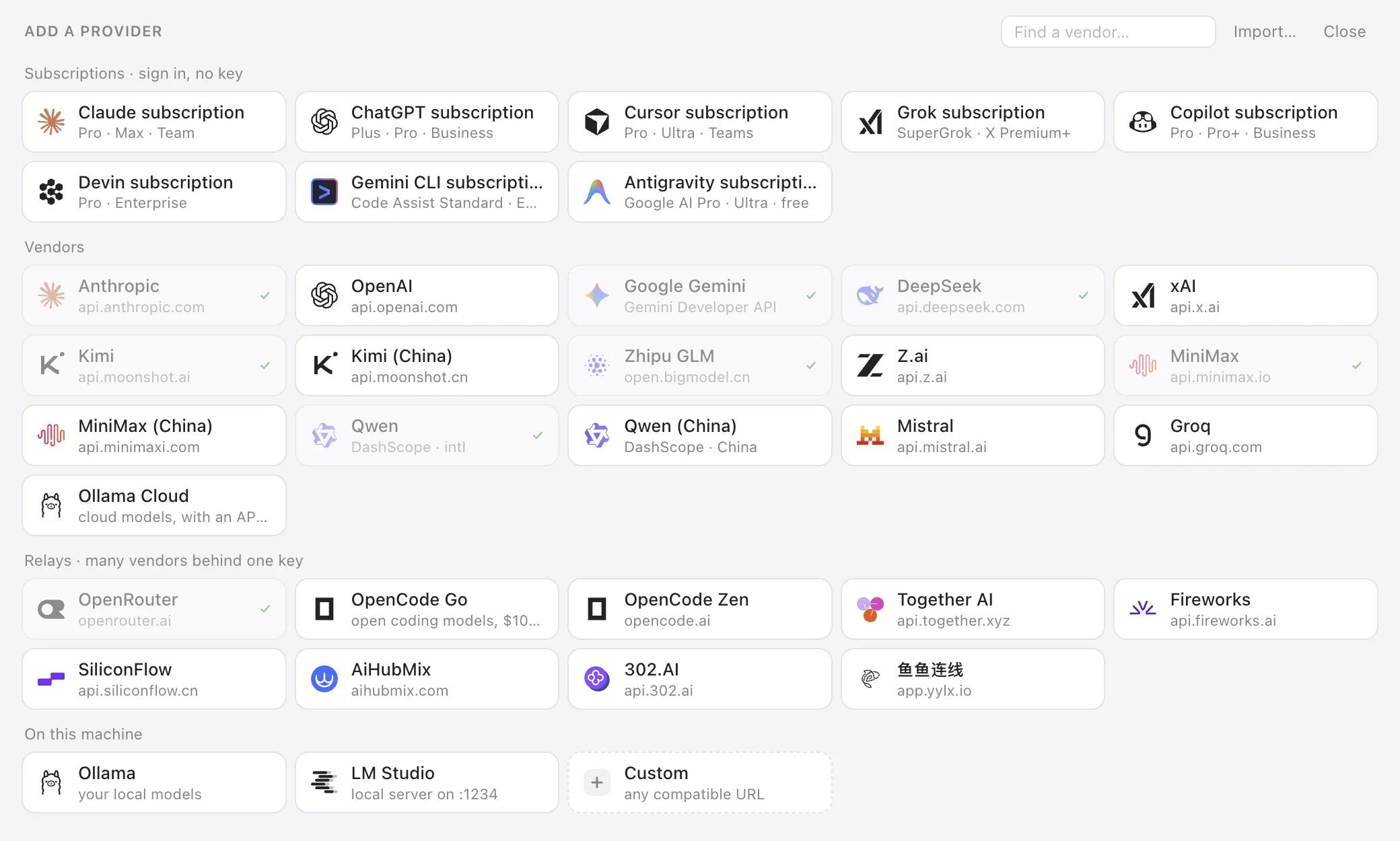 Magpie's Add a Provider page: select Custom