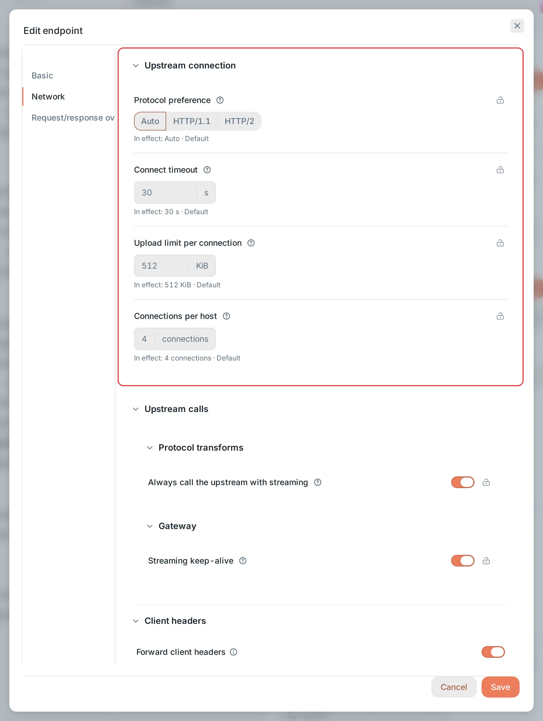 Edit endpoint: the Network tab