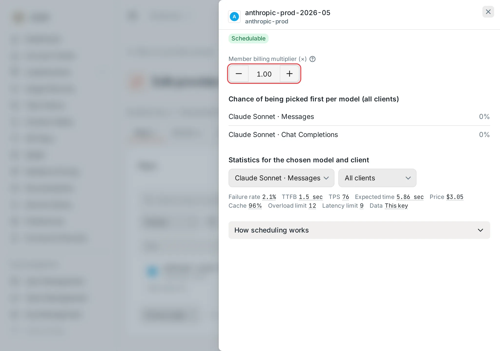 Group member details: Member billing multiplier (×)